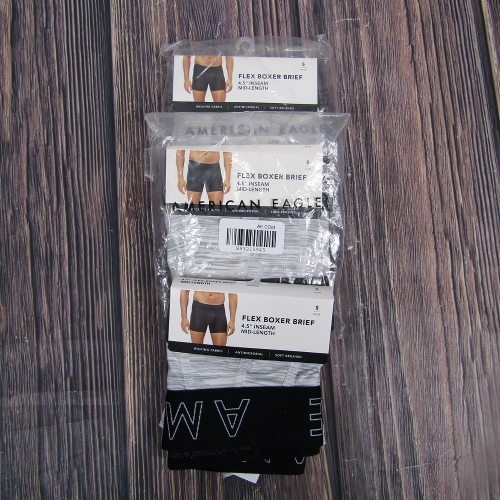 3 PACK - American Eagle NEW‎ Mens Small Boxer Briefs Gray